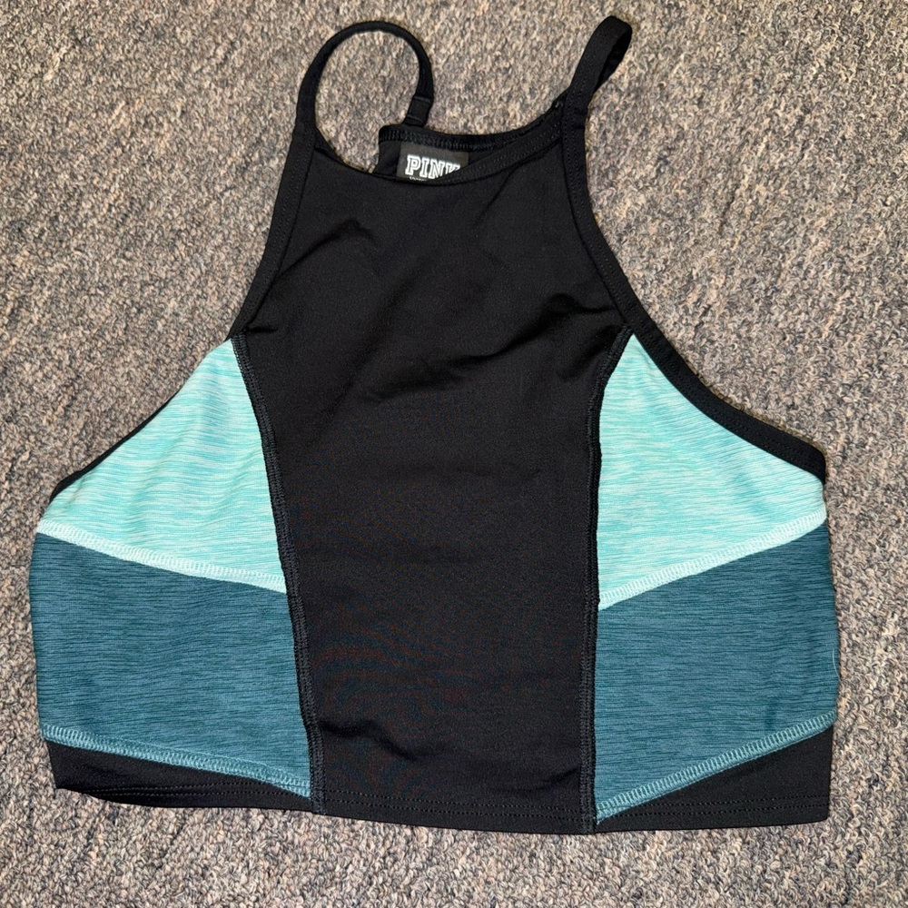 PINK Victoria’s Secret (Small) Blue and Black Unlined Ultimate Bra